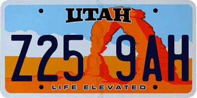 UT license plate Z259AH