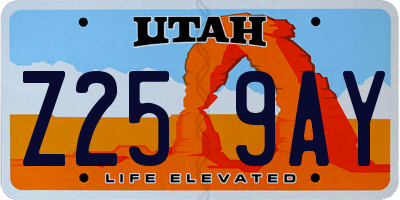 UT license plate Z259AY