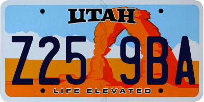 UT license plate Z259BA