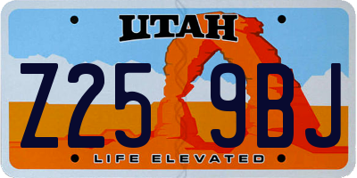 UT license plate Z259BJ