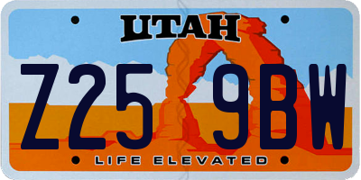 UT license plate Z259BW