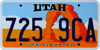 UT license plate Z259CA