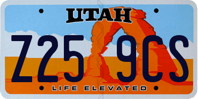 UT license plate Z259CS
