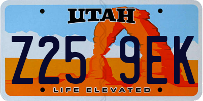 UT license plate Z259EK