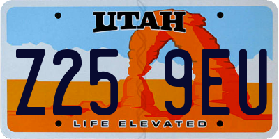 UT license plate Z259EU
