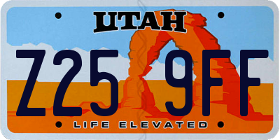 UT license plate Z259FF