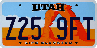 UT license plate Z259FT