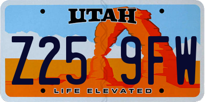 UT license plate Z259FW