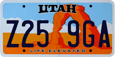 UT license plate Z259GA