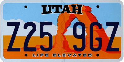 UT license plate Z259GZ