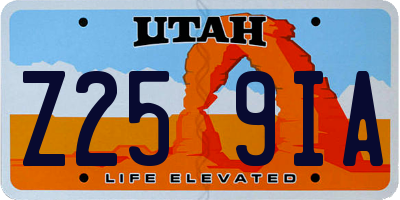 UT license plate Z259IA