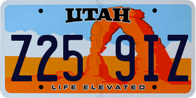 UT license plate Z259IZ