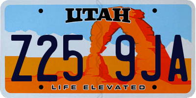 UT license plate Z259JA
