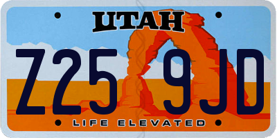 UT license plate Z259JD