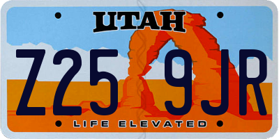 UT license plate Z259JR