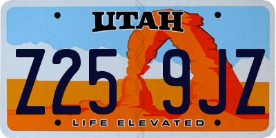 UT license plate Z259JZ