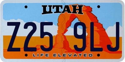 UT license plate Z259LJ