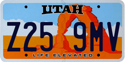 UT license plate Z259MV