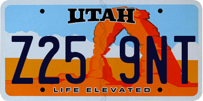 UT license plate Z259NT