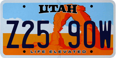 UT license plate Z259OW