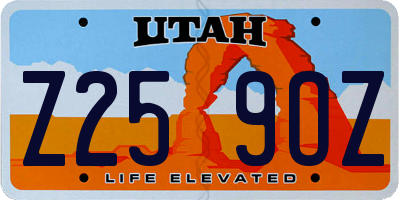 UT license plate Z259OZ
