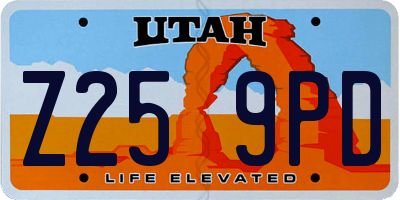 UT license plate Z259PD