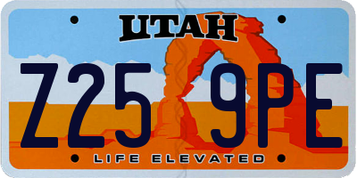 UT license plate Z259PE