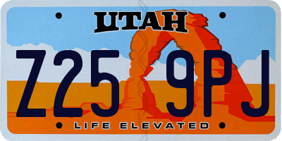 UT license plate Z259PJ