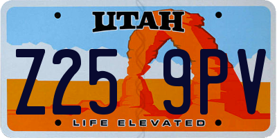 UT license plate Z259PV