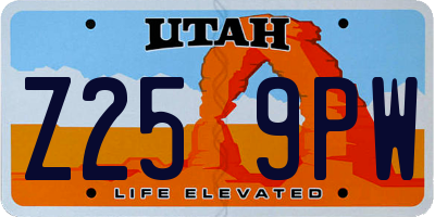 UT license plate Z259PW