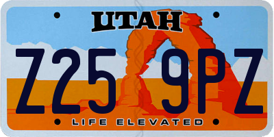 UT license plate Z259PZ