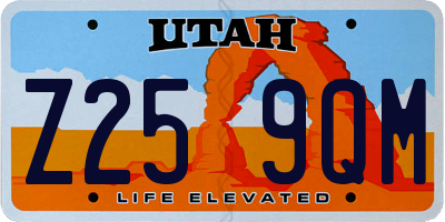 UT license plate Z259QM