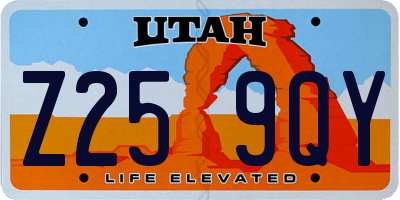 UT license plate Z259QY