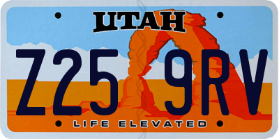 UT license plate Z259RV