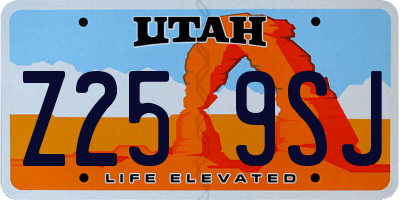 UT license plate Z259SJ