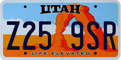 UT license plate Z259SR