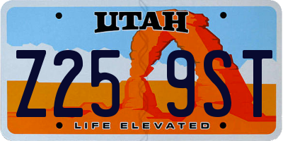 UT license plate Z259ST