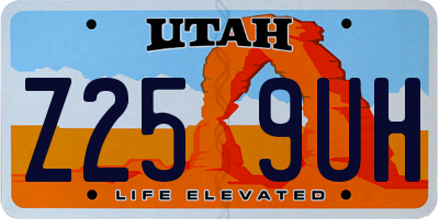 UT license plate Z259UH