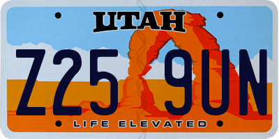UT license plate Z259UN