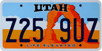 UT license plate Z259UZ