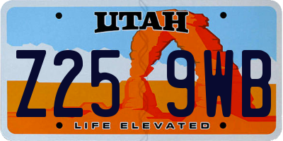 UT license plate Z259WB