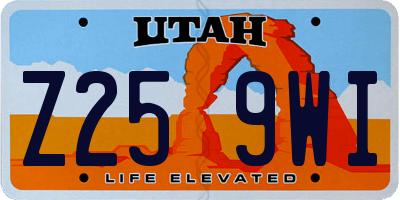 UT license plate Z259WI