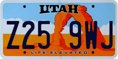UT license plate Z259WJ