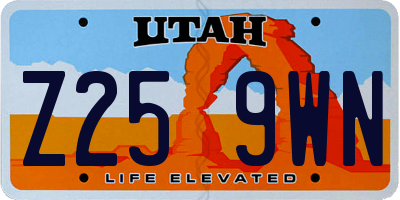 UT license plate Z259WN