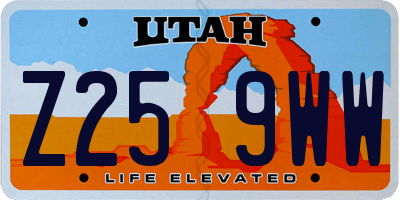 UT license plate Z259WW