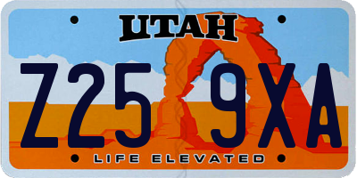 UT license plate Z259XA