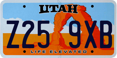 UT license plate Z259XB