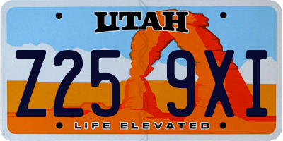 UT license plate Z259XI