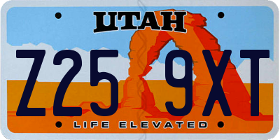 UT license plate Z259XT