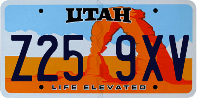 UT license plate Z259XV